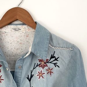 Tasha Polizzi Chambray Embroidered Button Down Tunic